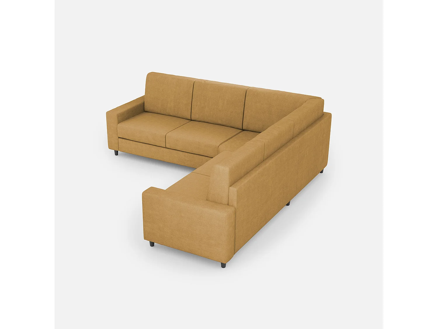 Sofá Sakar médio de 2 lugares (dois assentos de 70cm) + canto + sofá médio de 2 lugares (dois assentos de 70cm) dimensões externas L.246x246 cor ocre