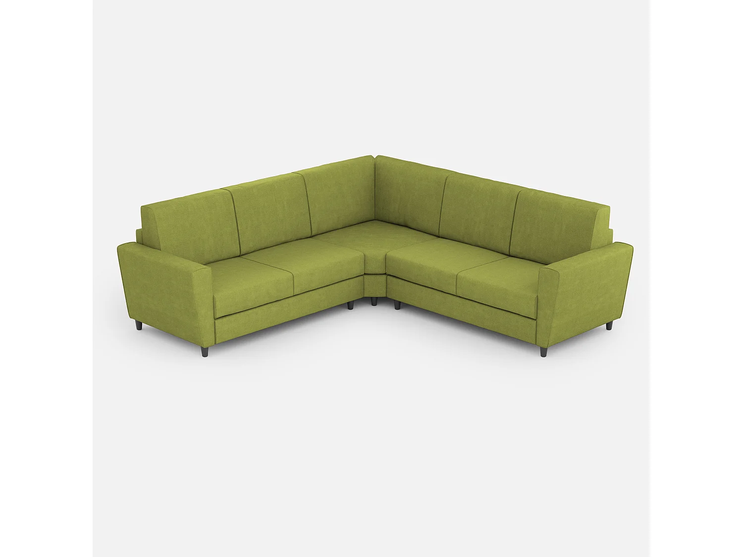 Yasel Canapé 2 places (deux places 60cm) + coin + Canapé 2 places (deux places 60cm) dimensions extérieures L.228x228 vert