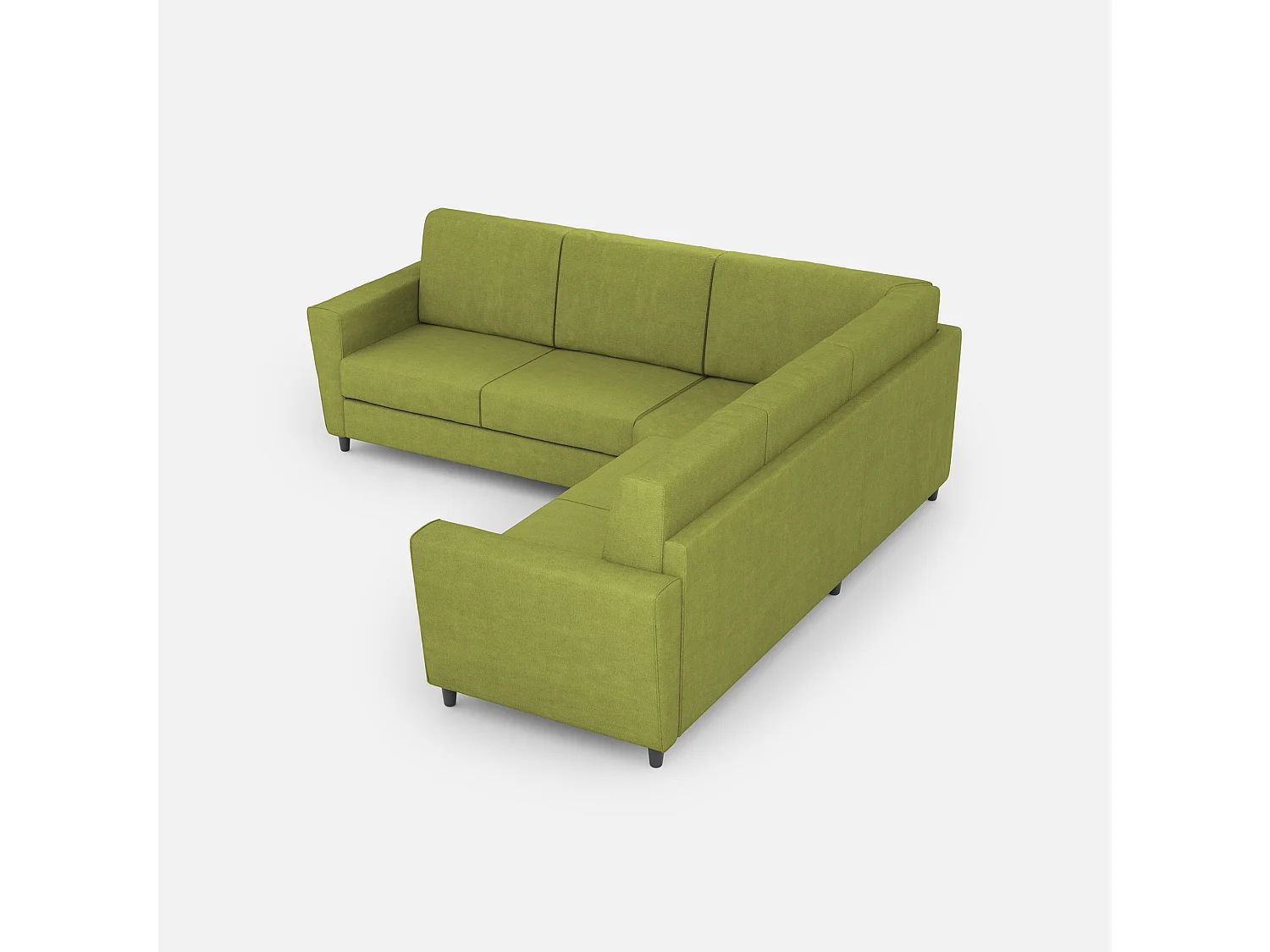 Yasel Canapé 2 places (deux places 60cm) + coin + Canapé 2 places (deux places 60cm) dimensions extérieures L.228x228 vert