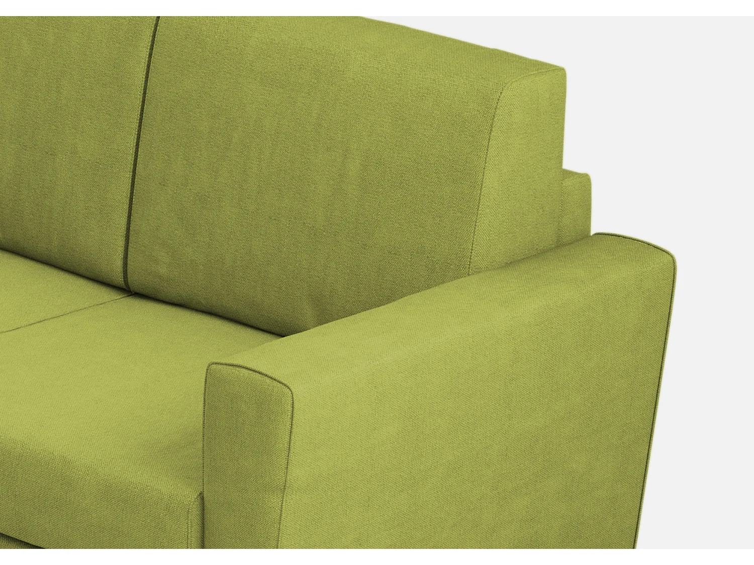 Yasel Canapé 2 places (deux places 60cm) + coin + Canapé 2 places (deux places 60cm) dimensions extérieures L.228x228 vert