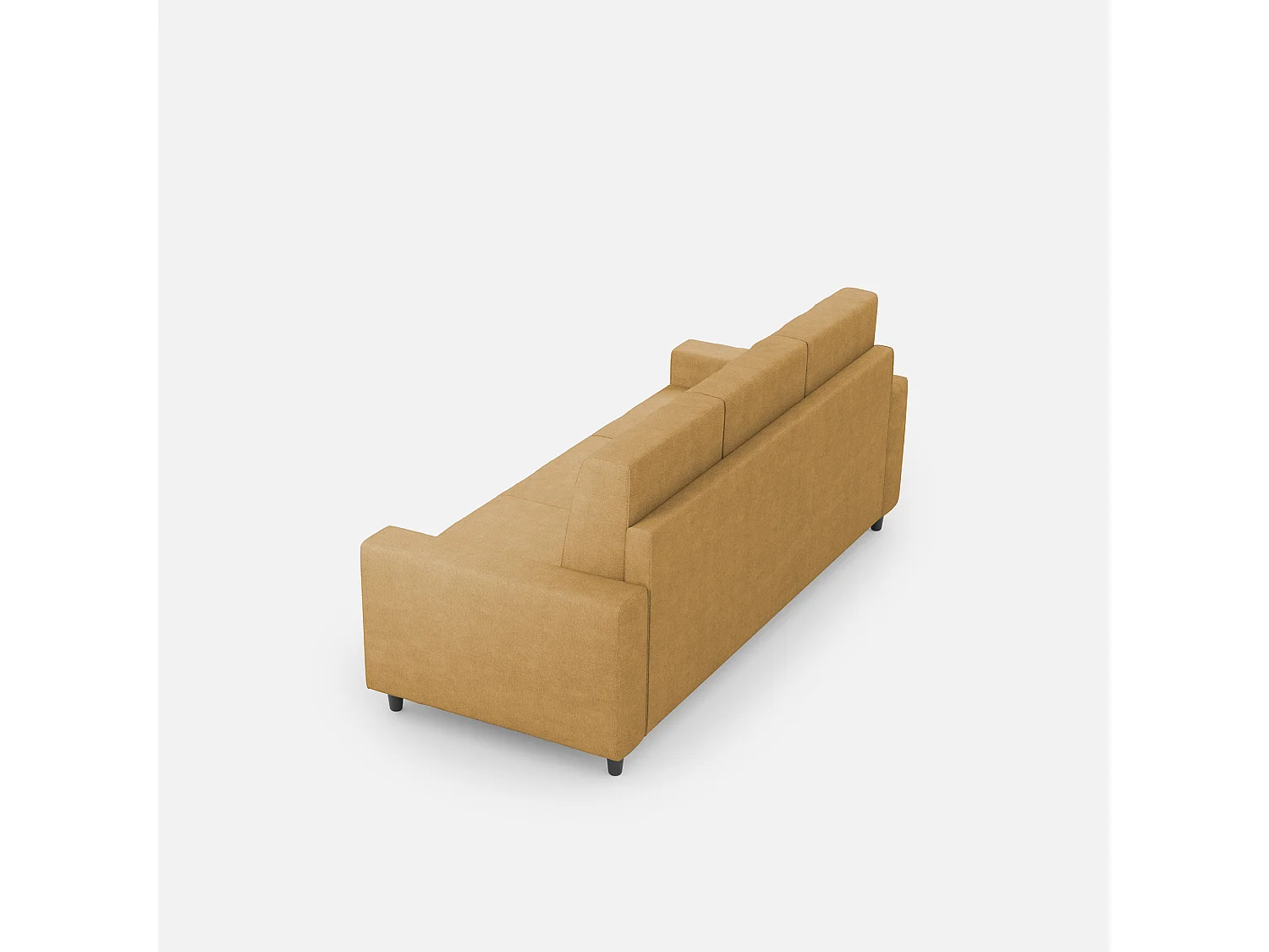 Sofá Sakar de 3 plazas (tres plazas de 60 cm) dimensiones exteriores L.208 cm color ocre