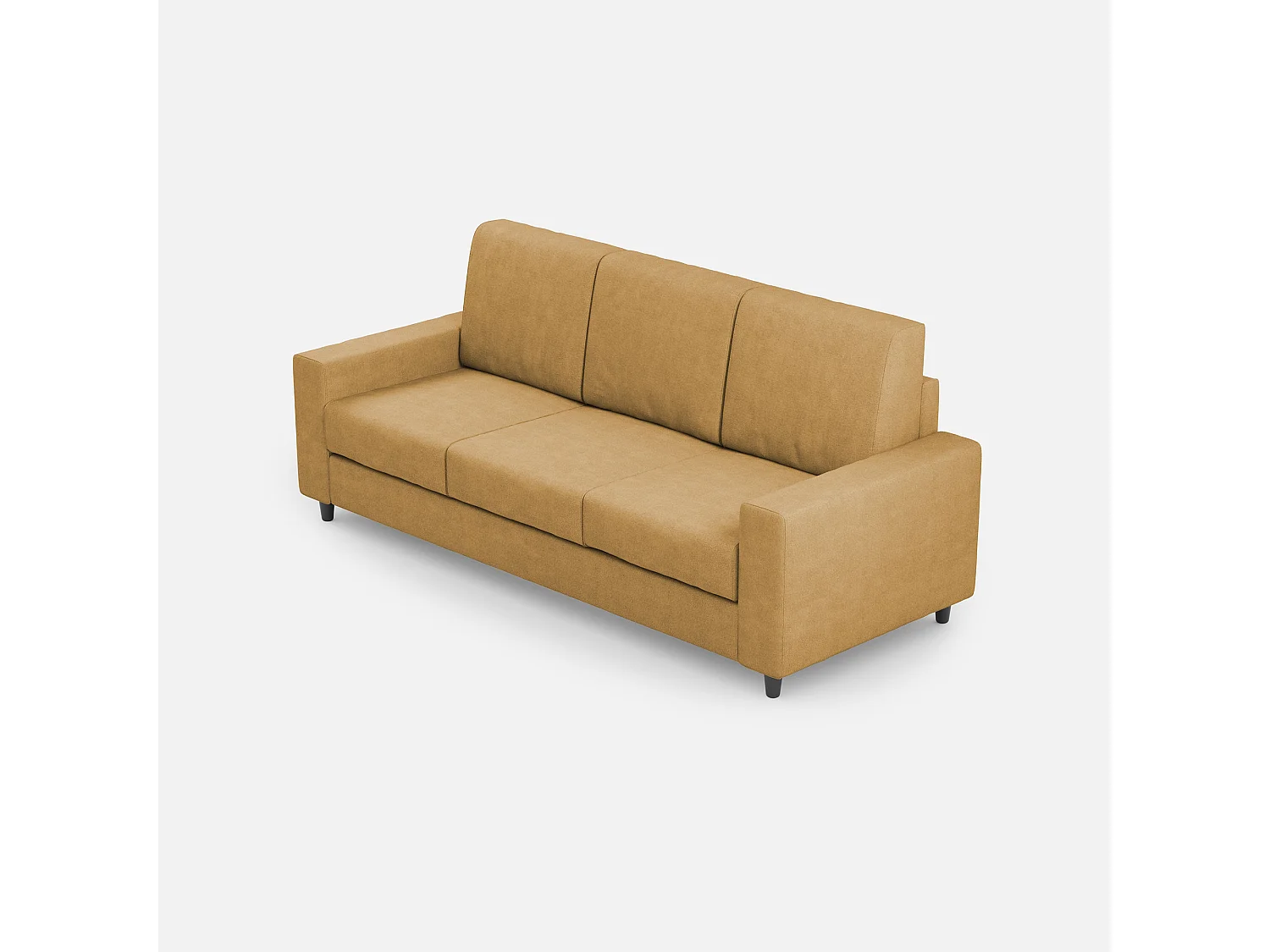 Sofá Sakar de 3 plazas (tres plazas de 60 cm) dimensiones exteriores L.208 cm color ocre