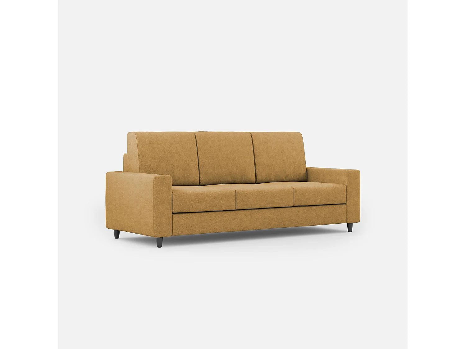 Sofá Sakar de 3 plazas (tres plazas de 60 cm) dimensiones exteriores L.208 cm color ocre