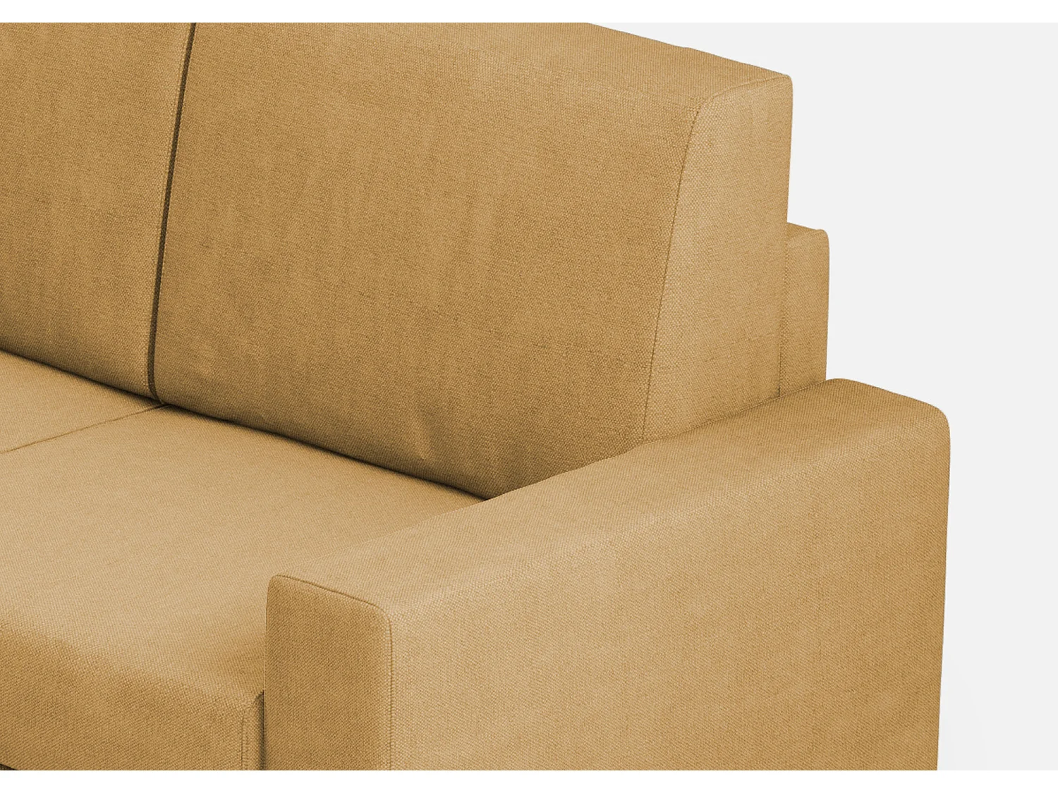 Sofá Sakar de 3 plazas (tres plazas de 60 cm) dimensiones exteriores L.208 cm color ocre