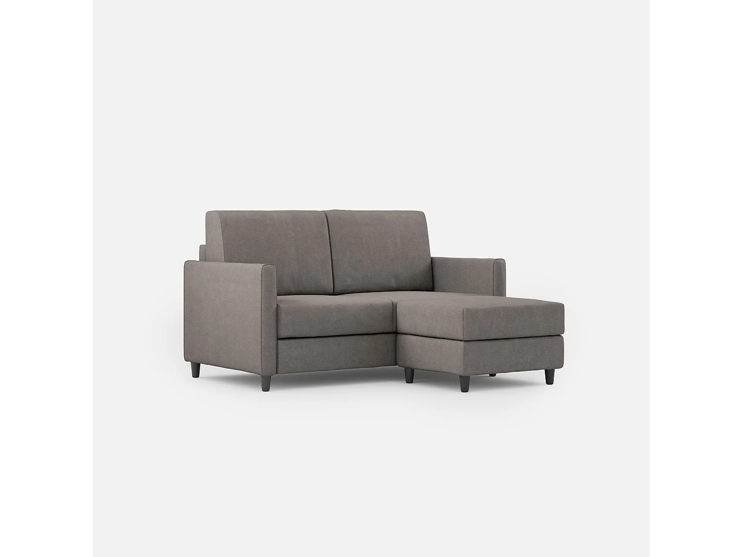 Divano Karay 2 posti (due sedute da 60cm) + pouf misure esterne L.138 P.155 colore grigio