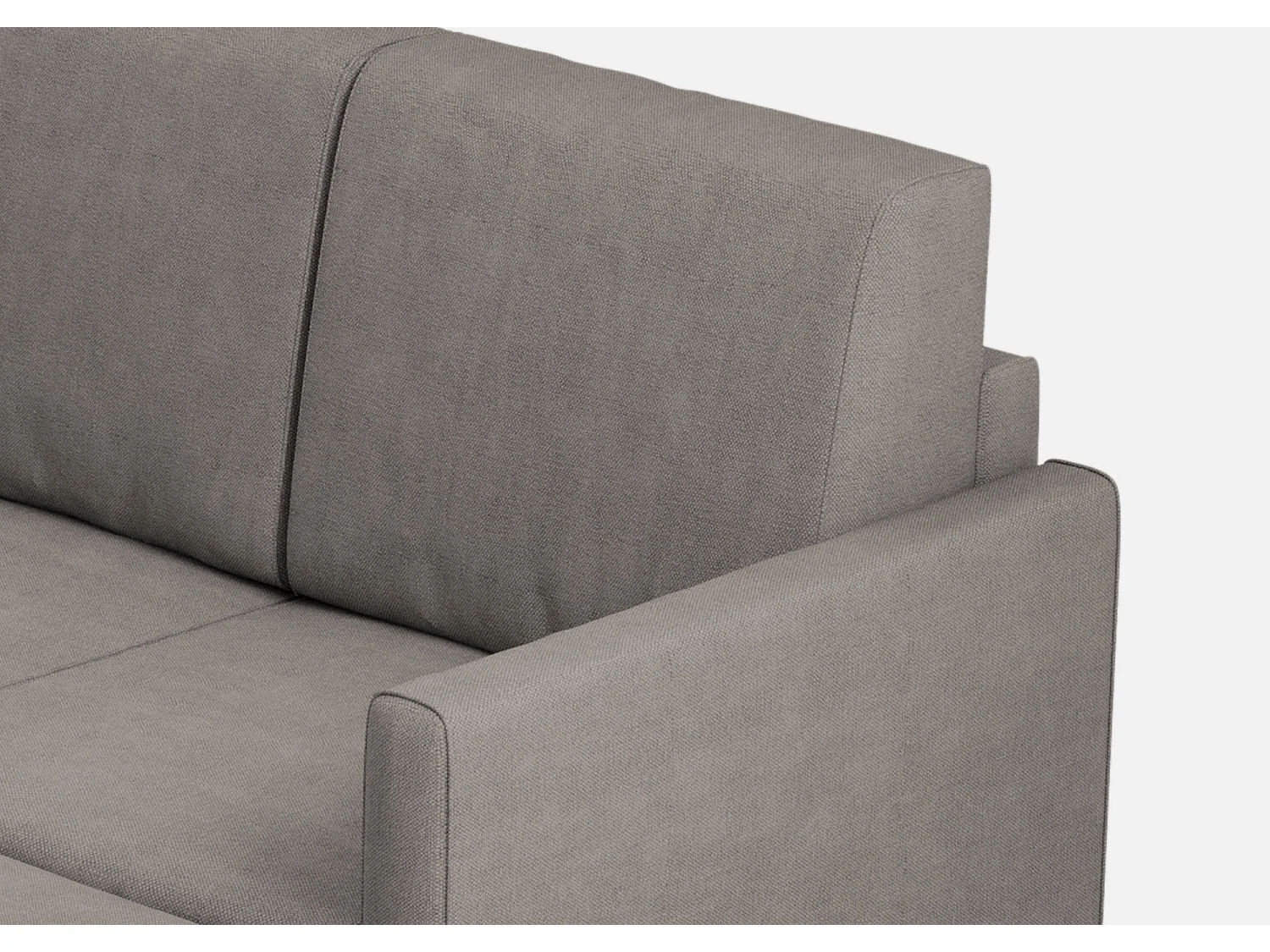 Divano Karay 2 posti (due sedute da 60cm) + pouf misure esterne L.138 P.155 colore grigio