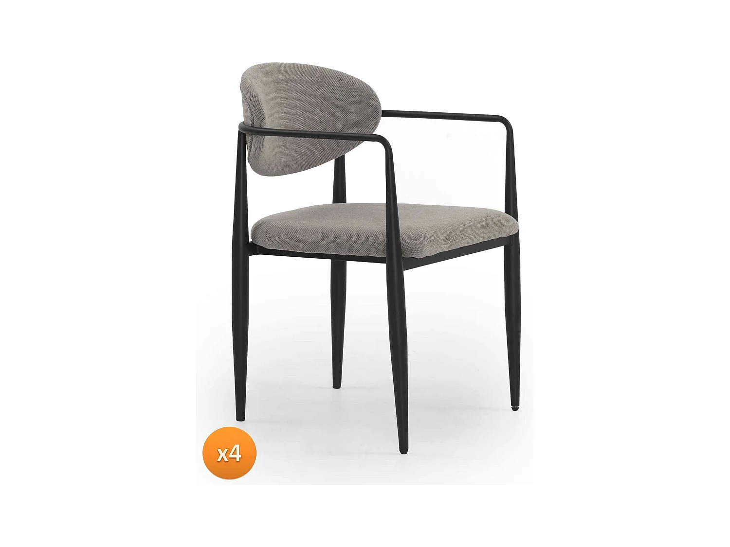 Lot de 4 fauteuils tapissés en chenille