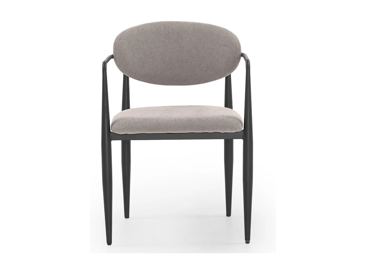 Lot de 4 fauteuils rembourrés en chenille parchemin avec pieds métalliques noirs