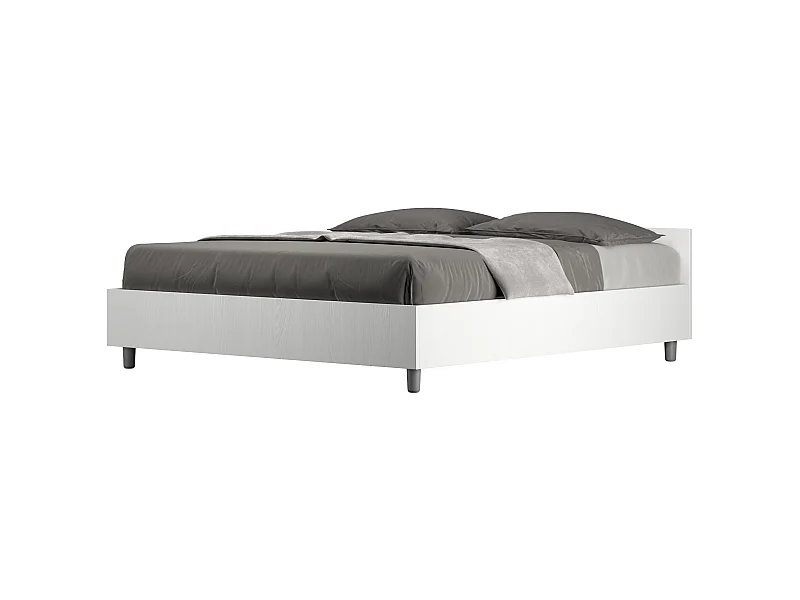 Nuamo 160x190 Doppelbett mit Stauraum aus weißer Esche