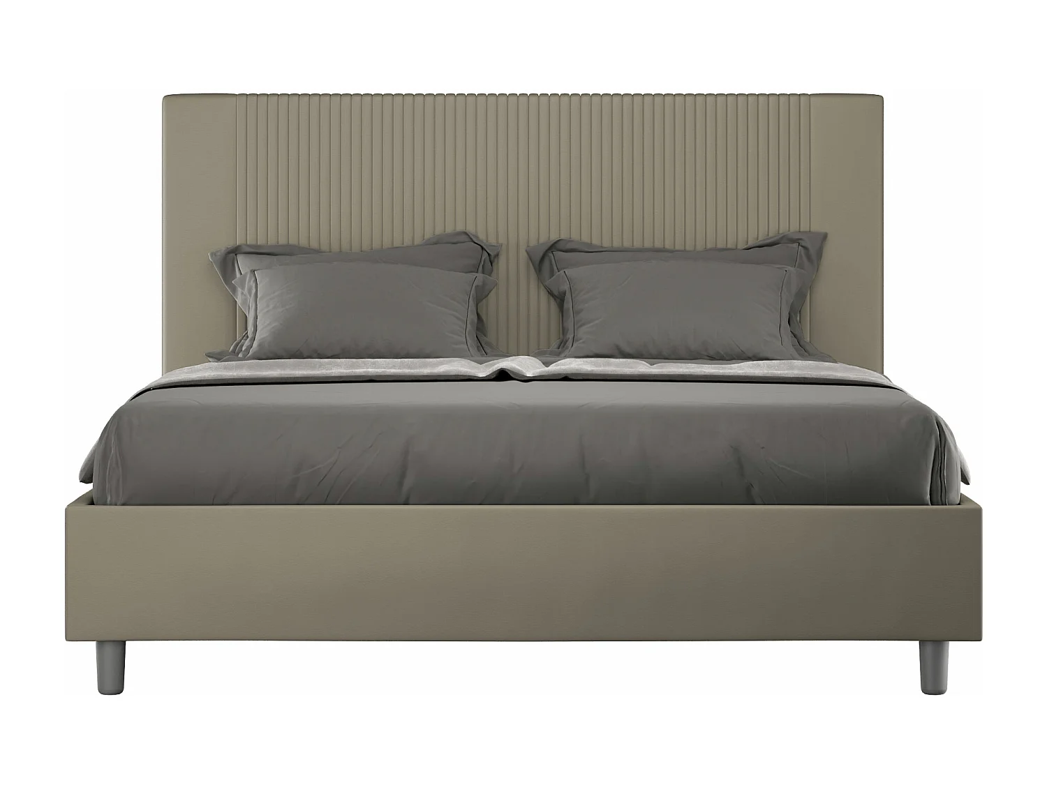 Cama contenedor doble tapizada 160x200 Goya simil piel capuchino