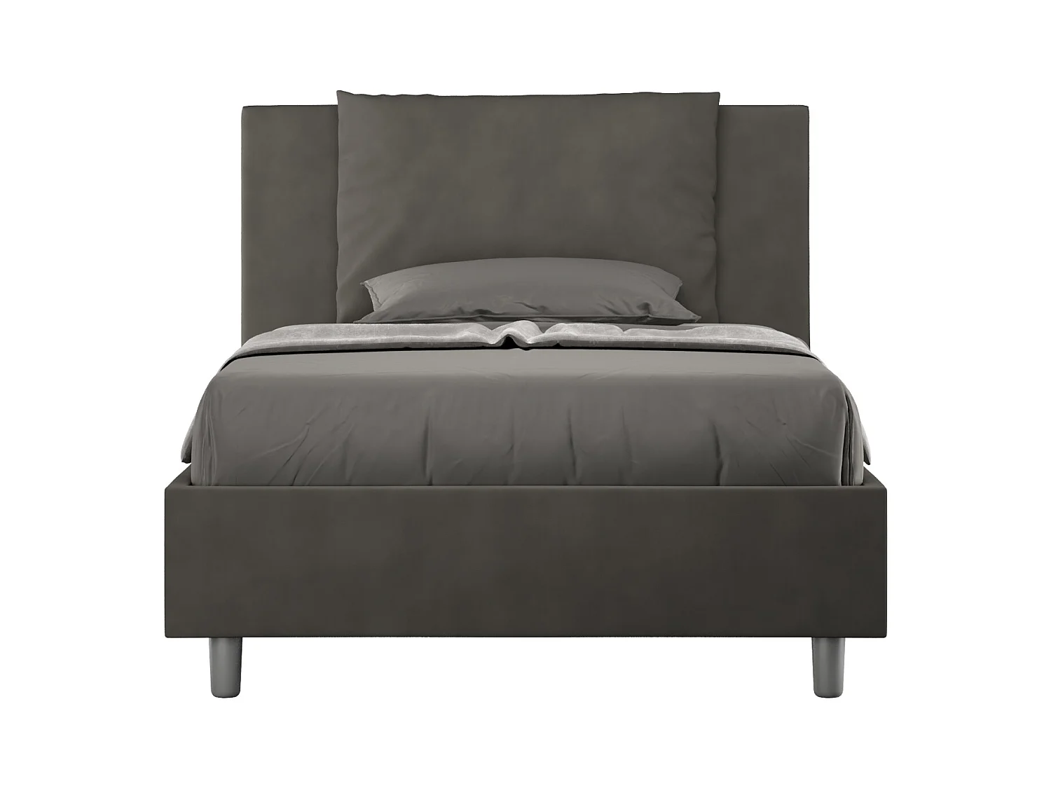 Lit Antea 100x210 sommier et conteneur gris