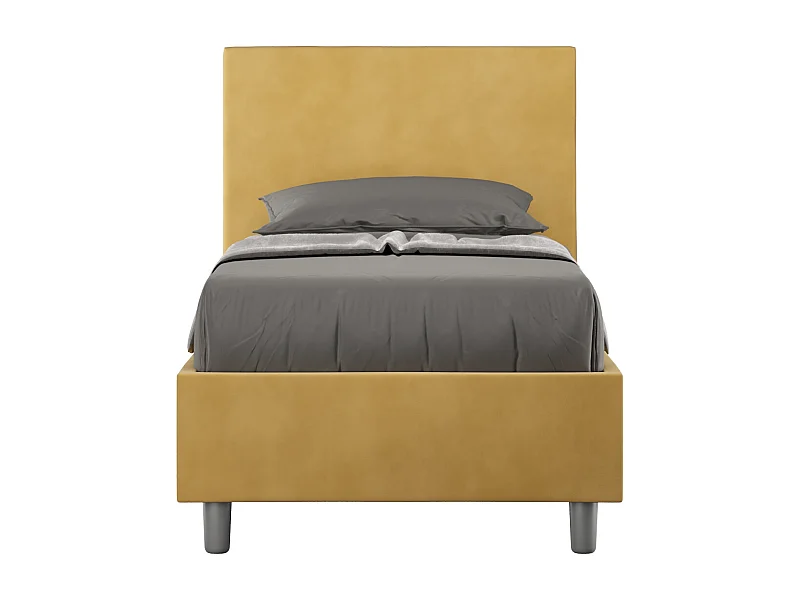 Cama acolchada microfibra Adele 90x200 ocre sin somier