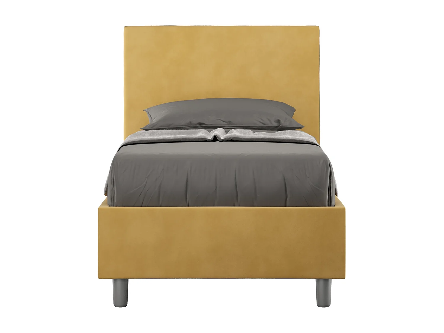 Cama acolchada microfibra Adele 90x200 ocre sin somier