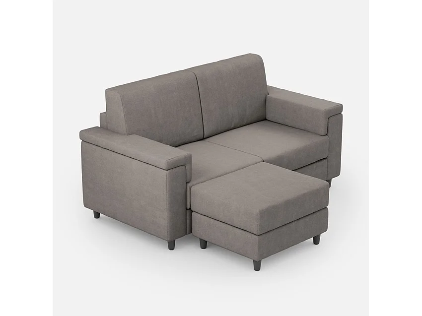 Lit microfibre Adele thé vert avec sommier capitonné 90x190