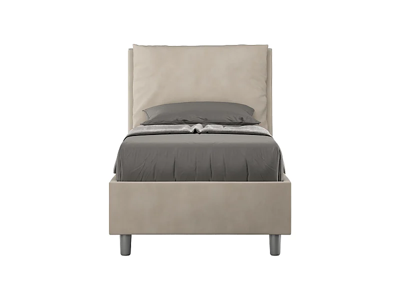 Lit Antea avec sommier rembourré en microfibre sable 80x200