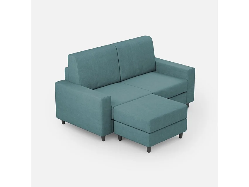 Lit Adele 150x190 avec sommier bleu clair