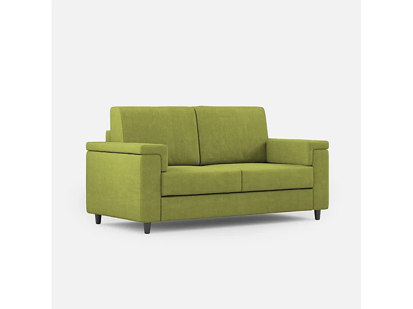 Letto senza rete imbottito 80x190 microfibra sabbia Adele