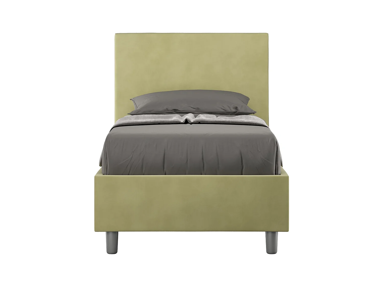 Cama contenedor acolchada de microfibra Adele Green Tea 80x190