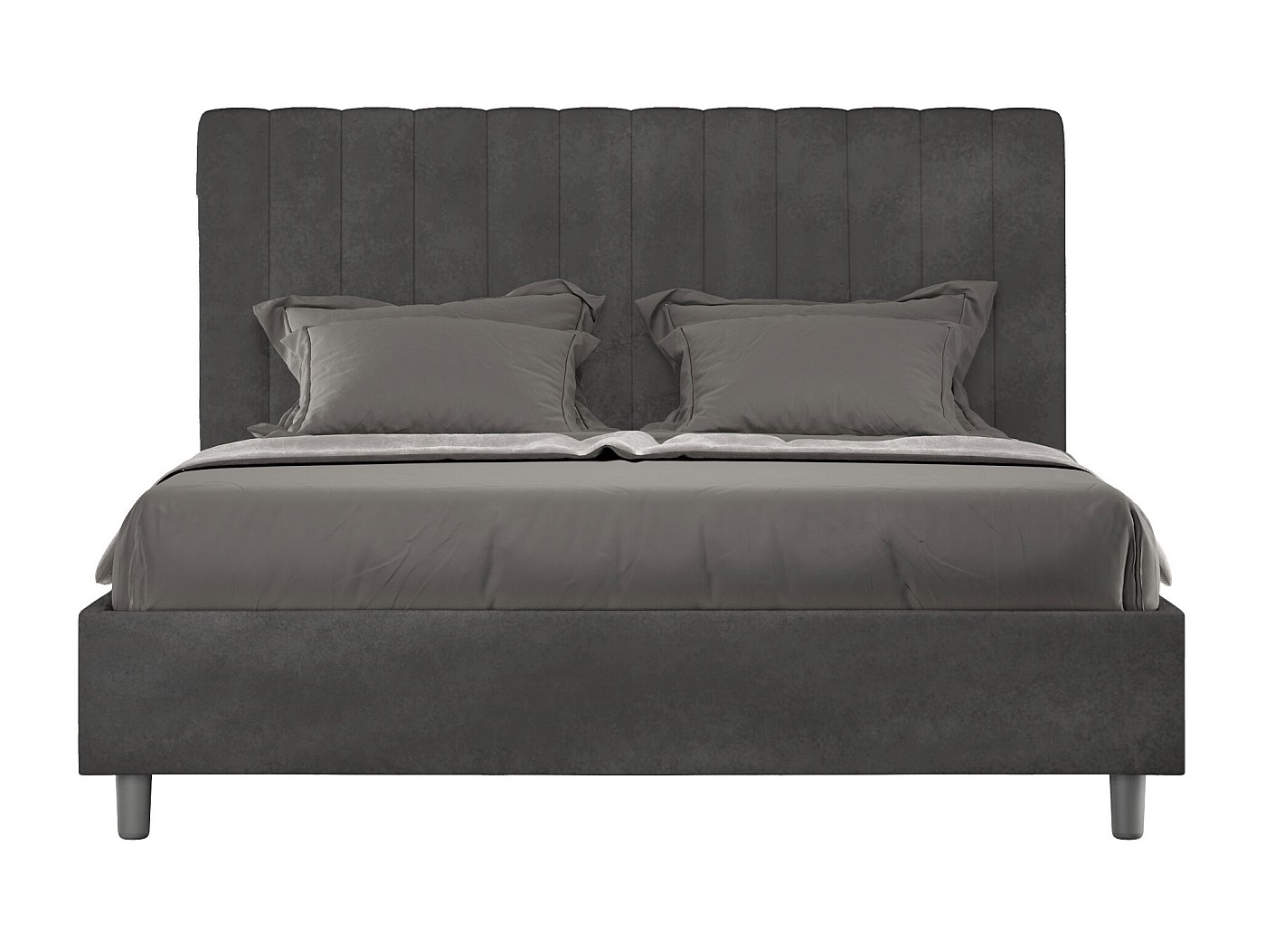 Letto Matrimoniale Imbottito KOMHTOM 160x200 | Con Testiera Chesterfield E 2 Cassetti Contenitori | Struttura In Legno E Similpelle