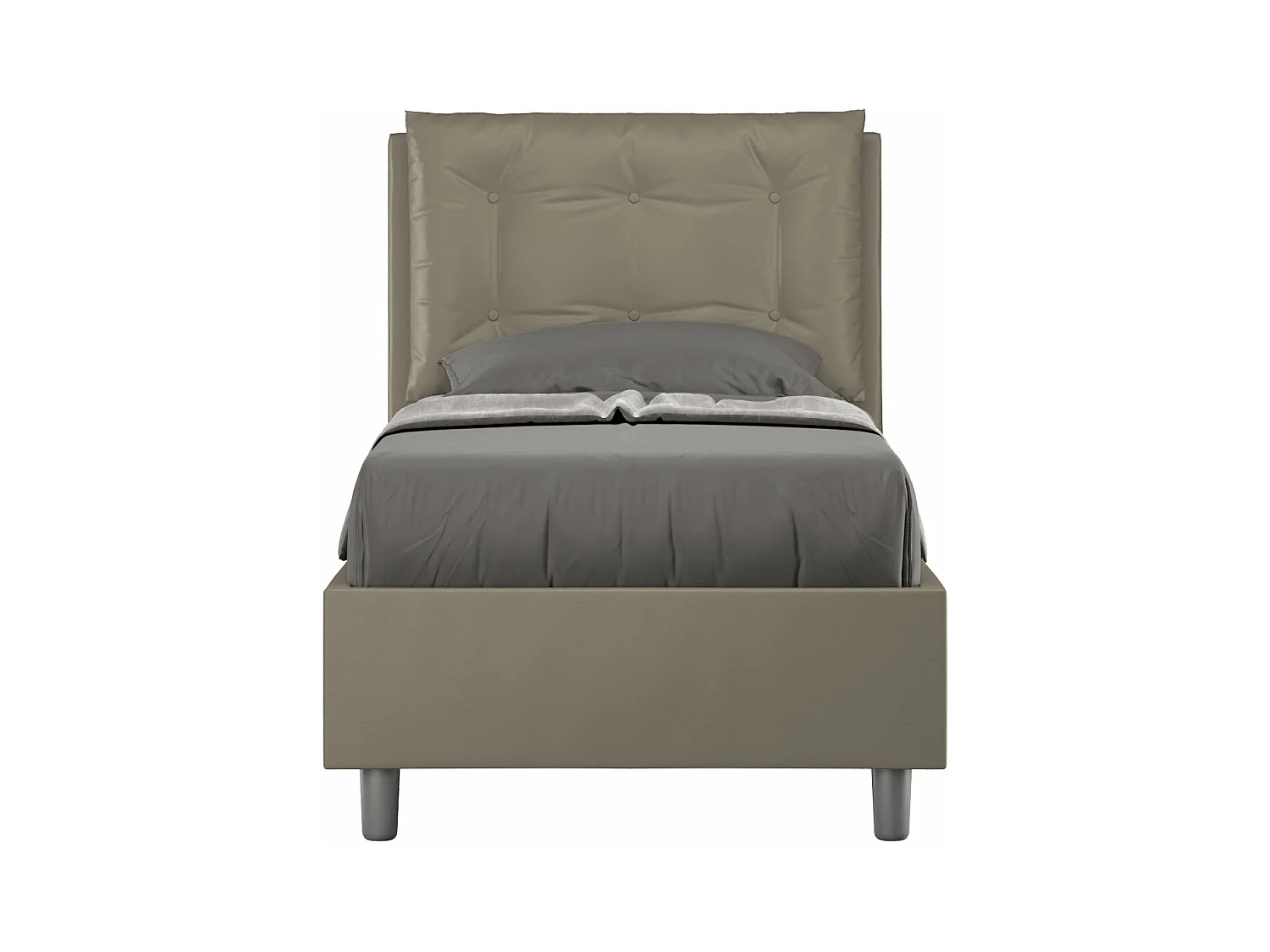 Letto contenitore imbottito 80x210  similpelle cappuccino Annalisa