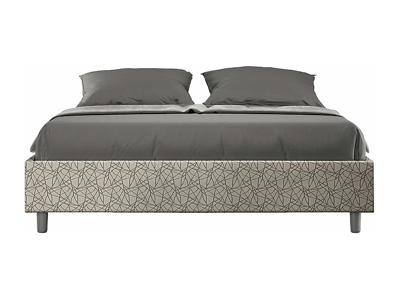 Lit coffre double capitonné 160x190 en tissu Azelia gris Era 02