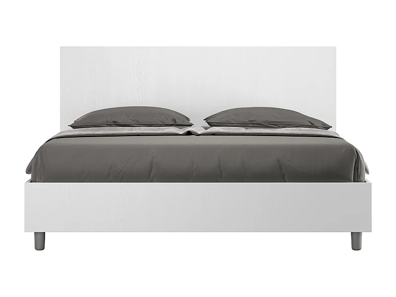 Letto matrimoniale contenitore doppia alzata 160x200 bianco frassino New Egos