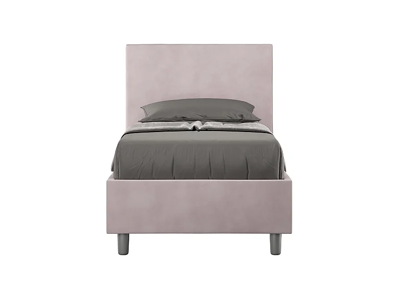 Letto contenitore imbottito 90x210 microfibra glicine Adele