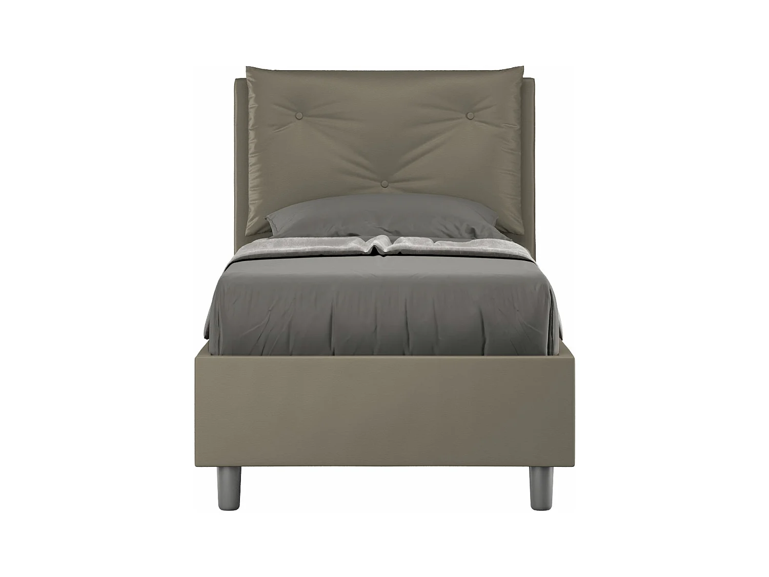 Letto contenitore imbottito 80x210  similpelle cappuccino Appia