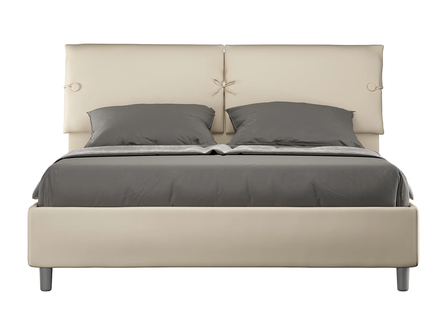Letto contenitore doppia alzata imbottito 160x190 similpelle tortora Sleeper
