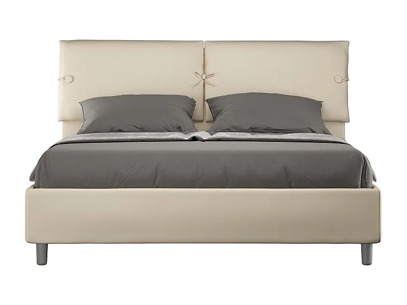 Sleeper canapé acolchado doble elevable símil piel gris tórtola 160x210