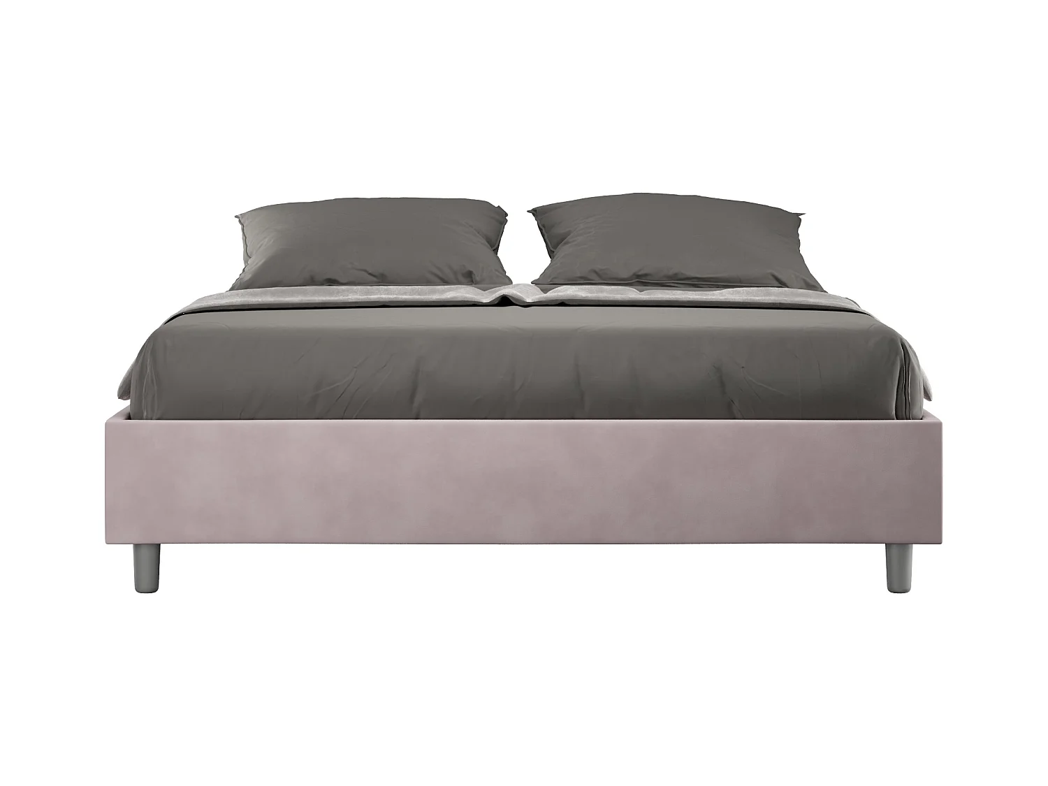 Lit coffre double relevable capitonné microfibre Azelia bleu 160x200
