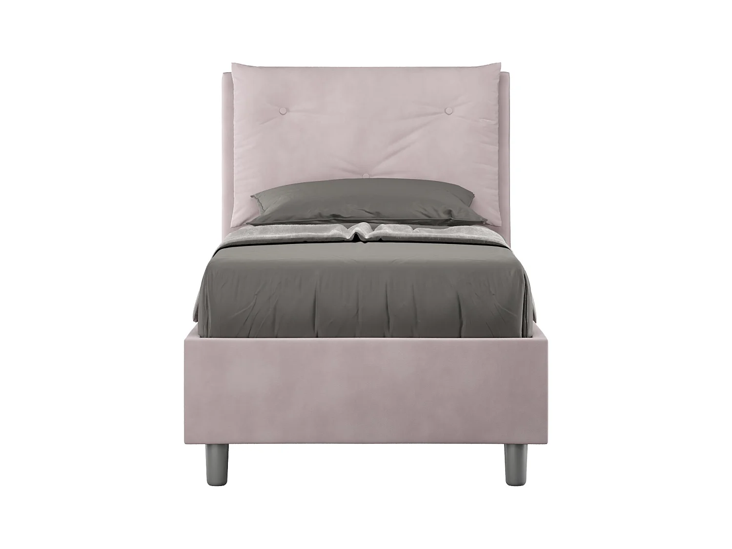 Lit coffre rembourré en microfibre glycine Appia 90x200