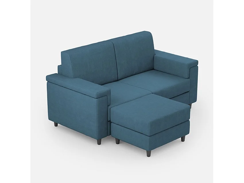 Letto senza rete imbottito 90x190 microfibra tè verde Adele