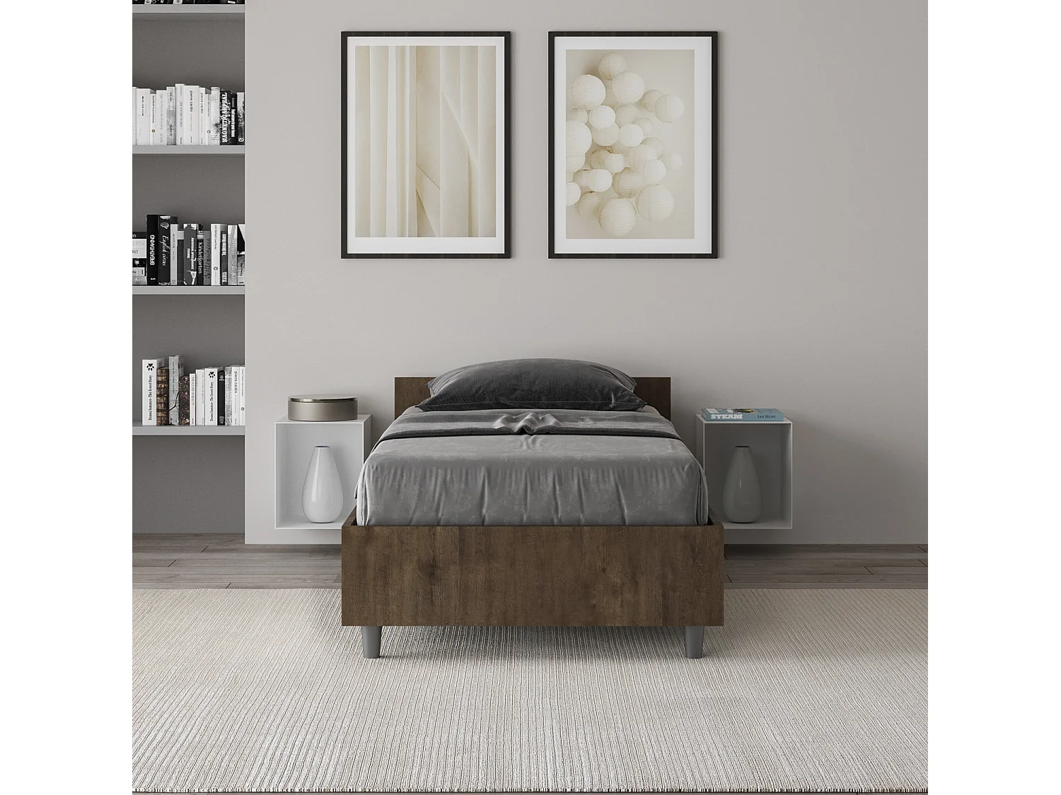 Letto senza rete 80x190 noce Nuamo