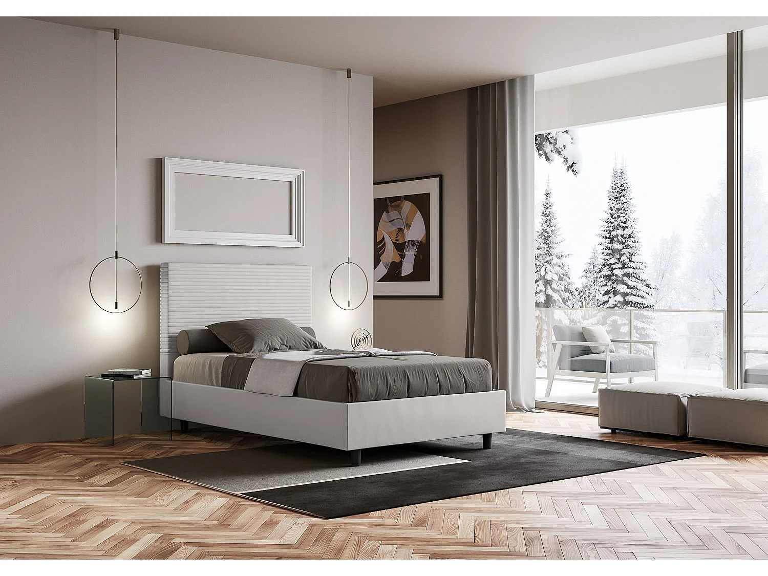 Letto Focus 100x200 senza rete bianco