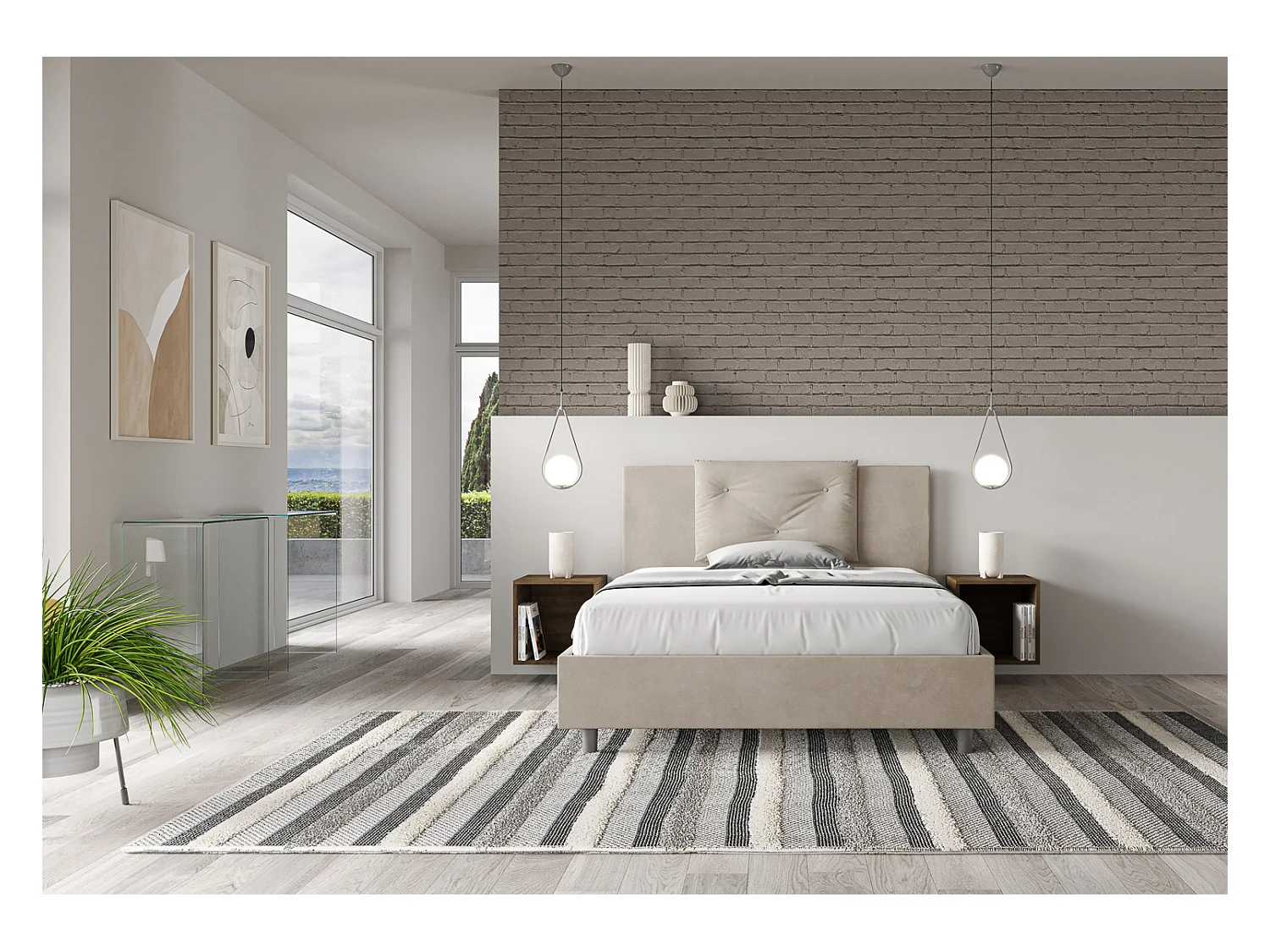 Letto Appia 130x210 con rete sabbia