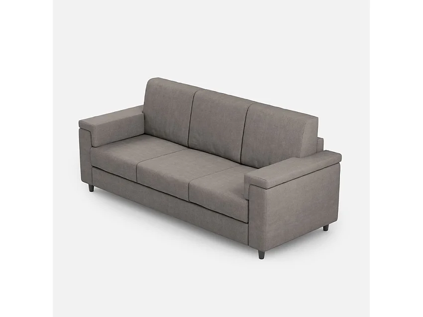 Letto senza rete imbottito 80x200 microfibra grigio Adele