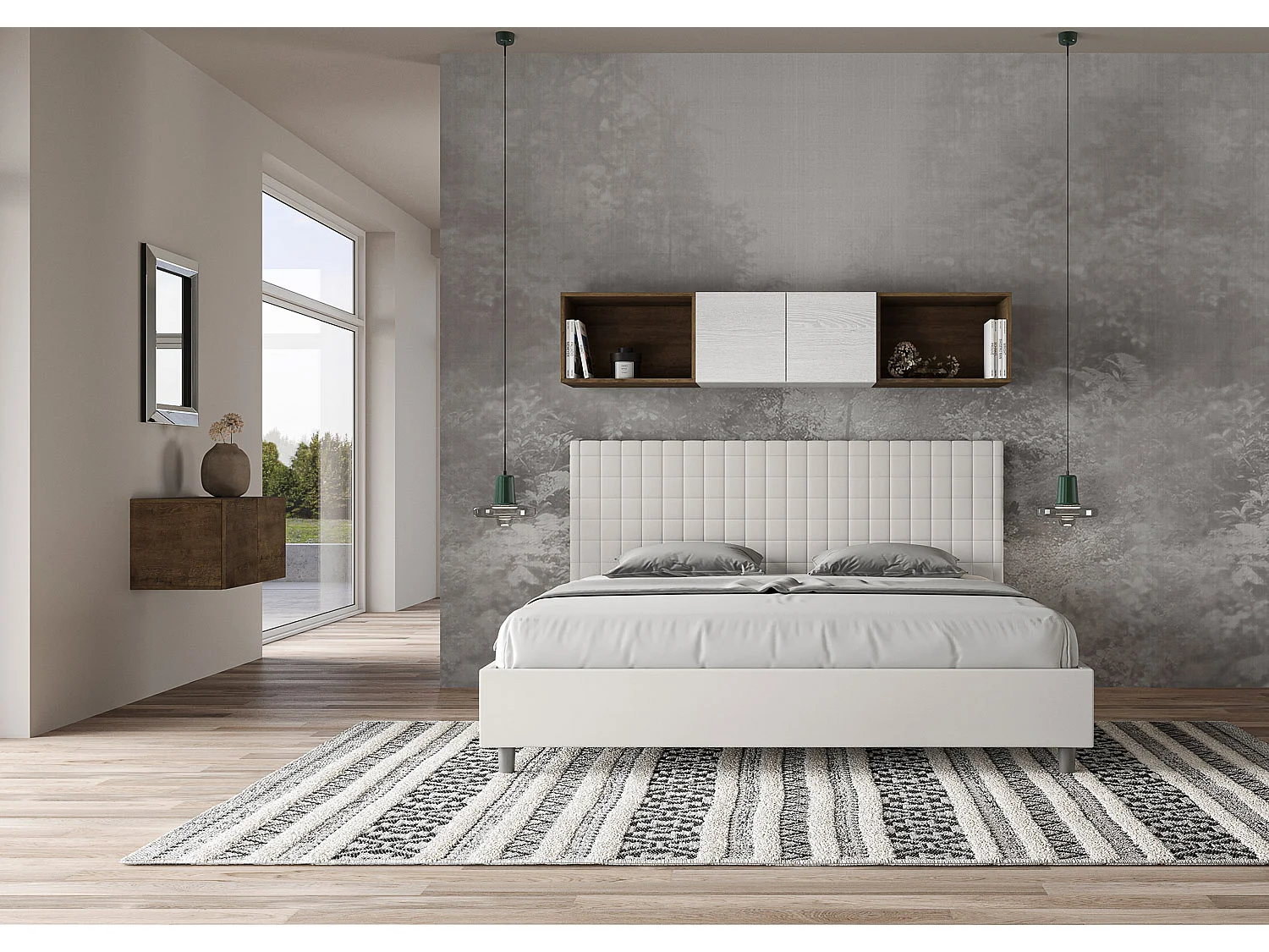 Letto Sunny 190x190 con rete bianco