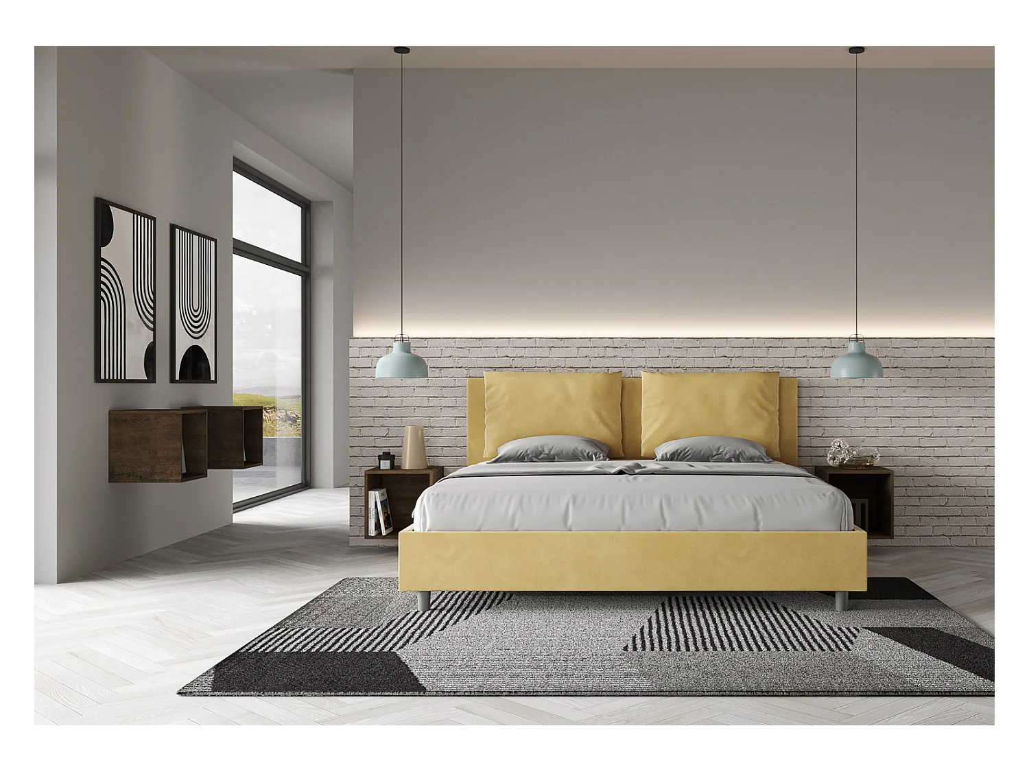 Letto Antea 190x200 con rete ocra
