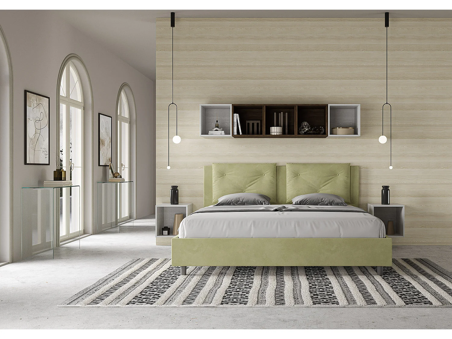 Letto Appia 190x200 senza rete tè verde