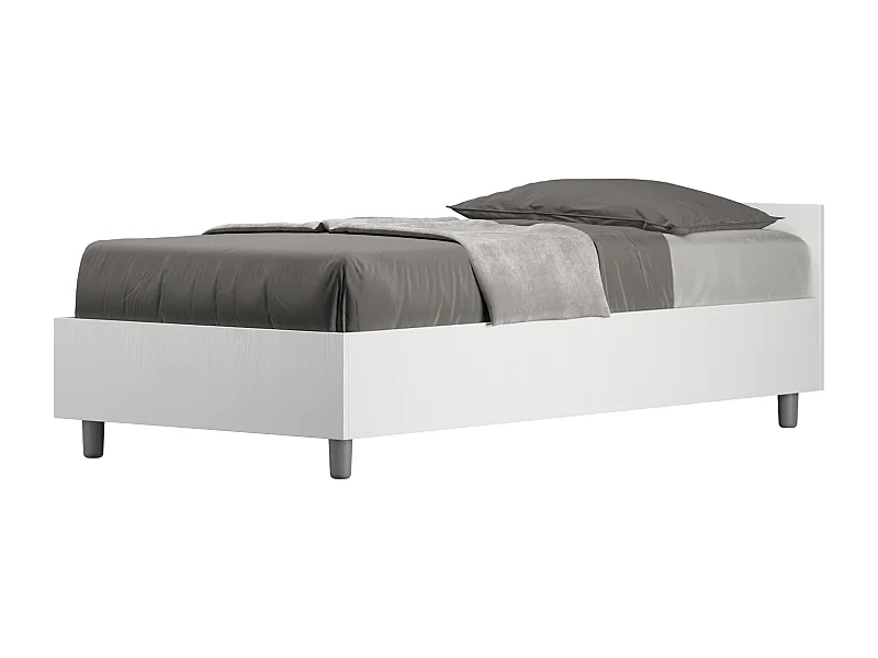 Cama sin somier 80x190 fresno blanco Nuamo