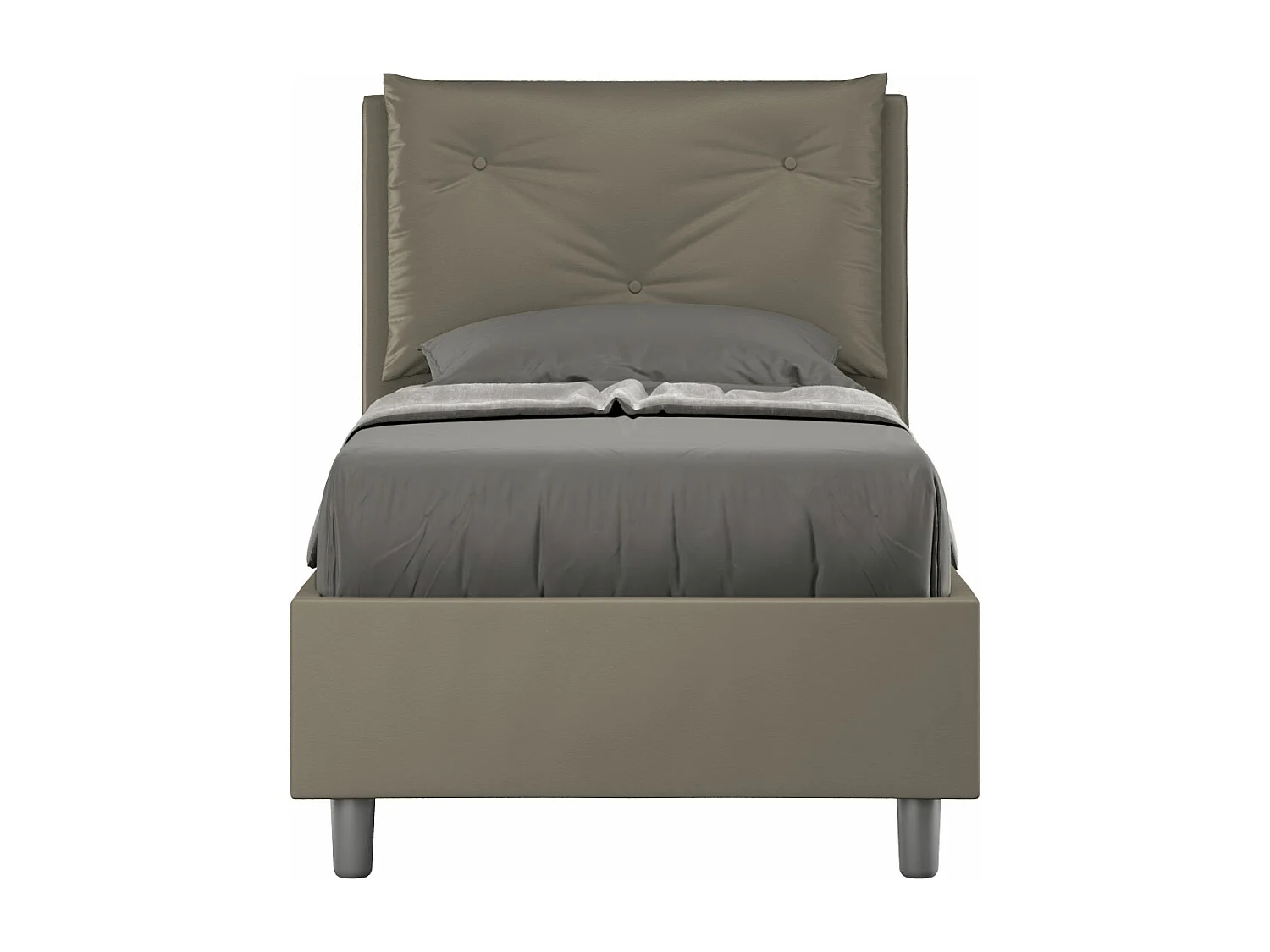 Lit en simili cuir Appia cappuccino avec sommier rembourré 80x210