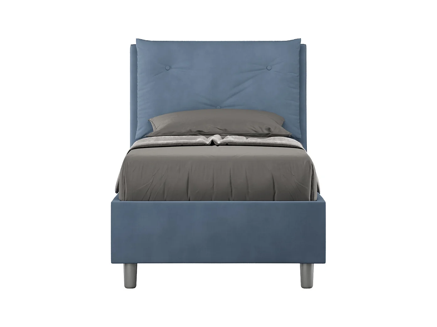 Lit microfibre bleu Appia avec sommier rembourré 90x200