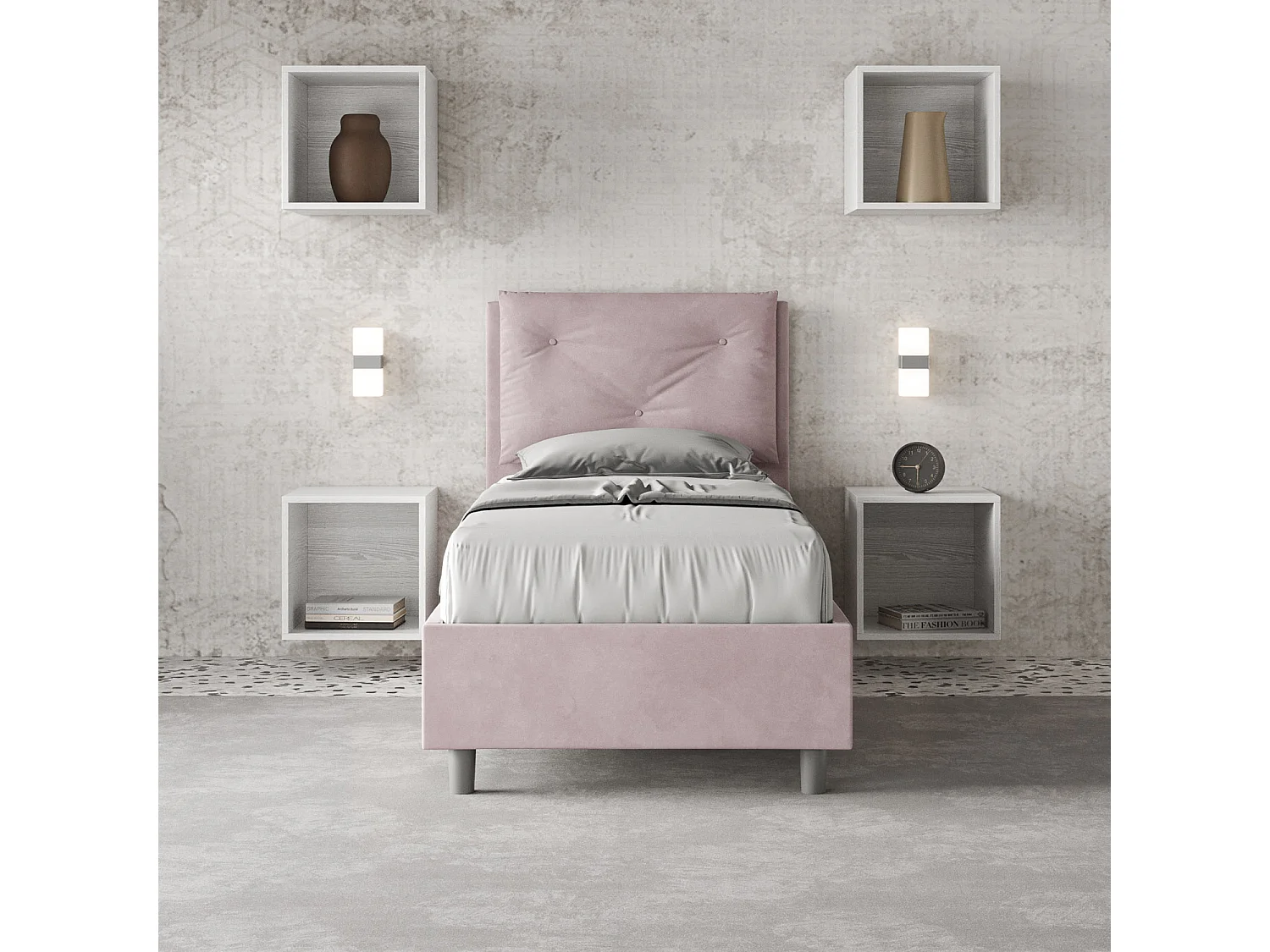 Cama acolchada microfibra glicina 80x210 Appia sin somier