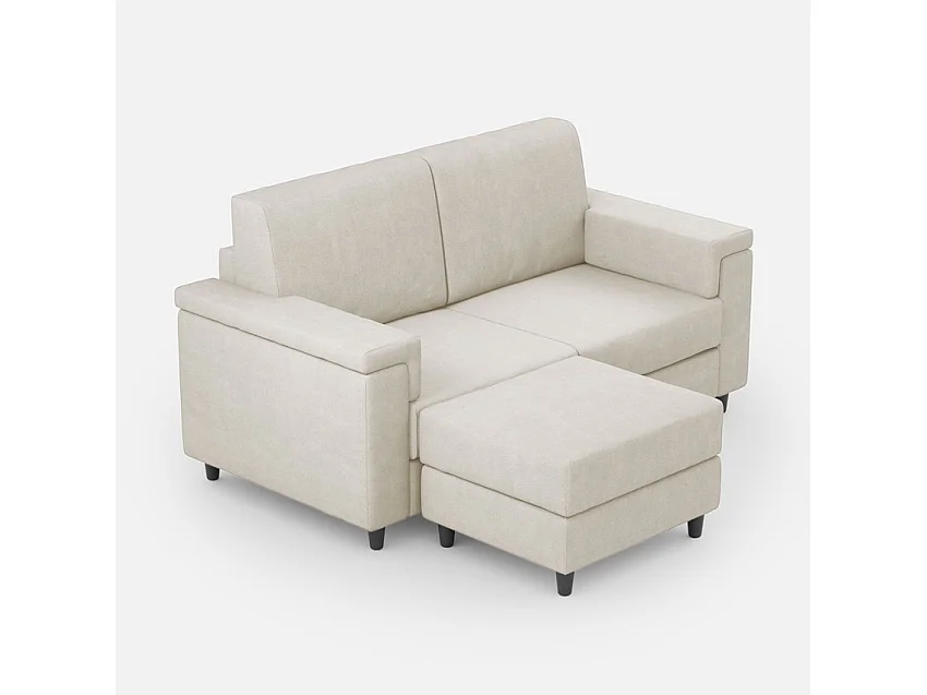 Cama acolchada microfibra Adele azul sin somier 90x190