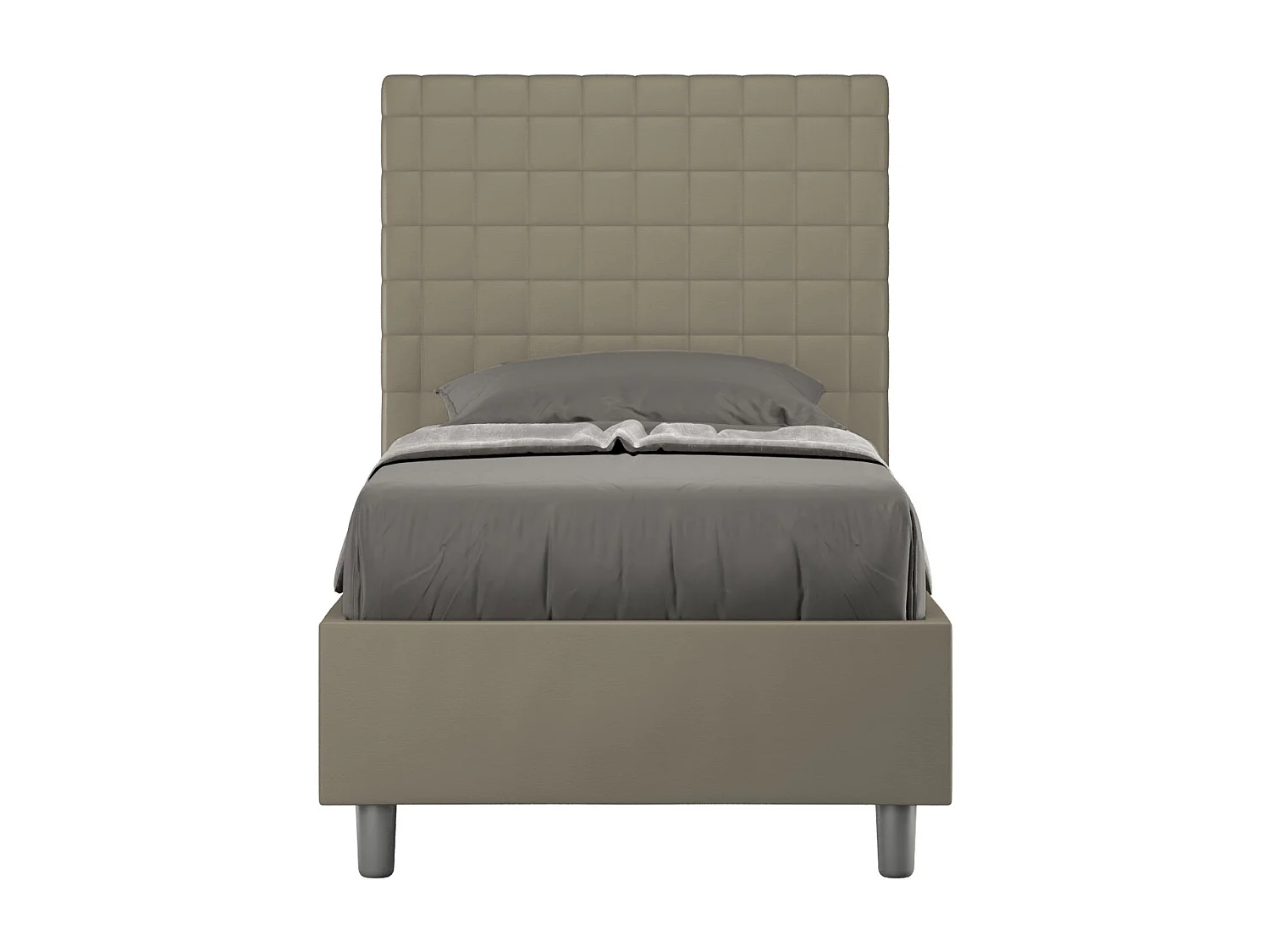 Letto con rete imbottito 80x200 similpelle cappuccino Sunny