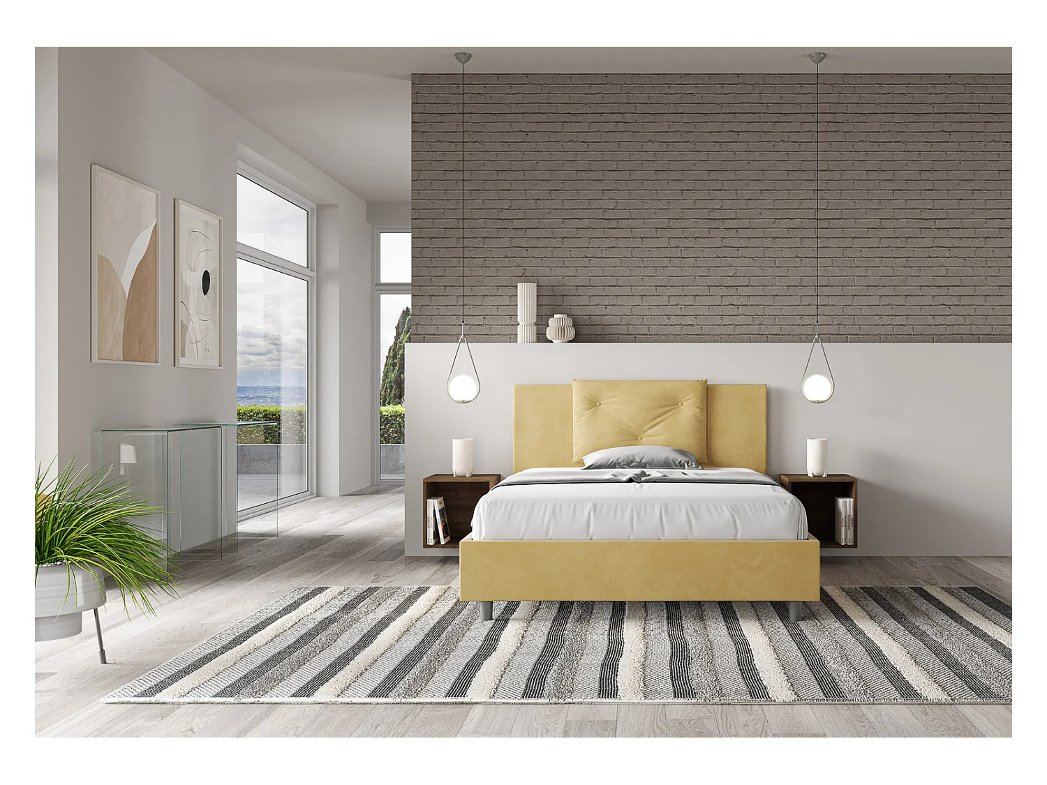 Lit Appia 130x210 avec sommier ocre