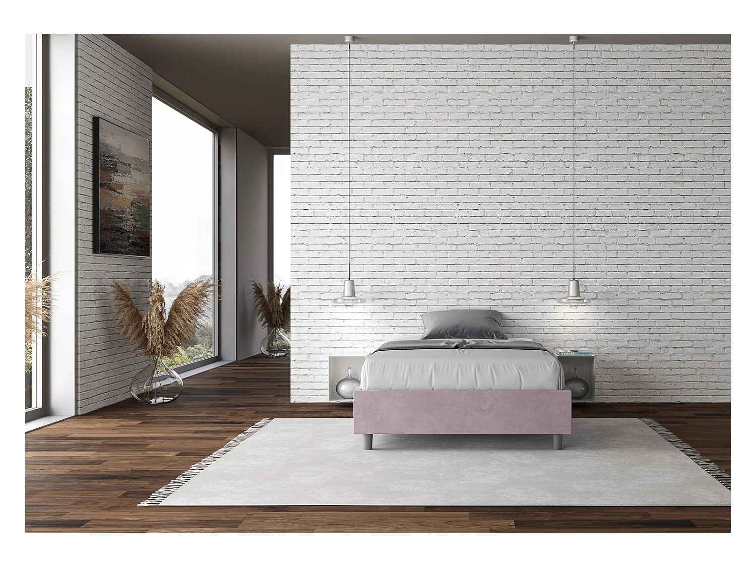 Cama sommier Azelia 130x200 con base glicina