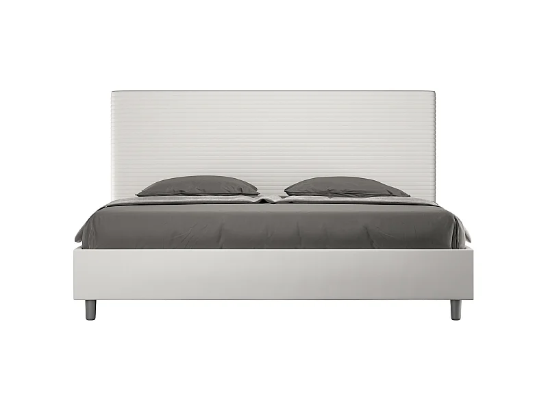 Cama Focus 190x190 con base y contenedor blanco