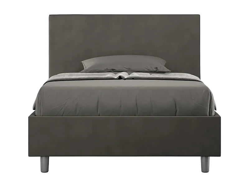 Lit Adele 100x200 gris sommier et conteneur